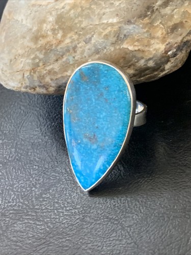 Anello donna blu Kingman turchese Navajo argento sterling misura 7 11813 - Foto 12 di 12