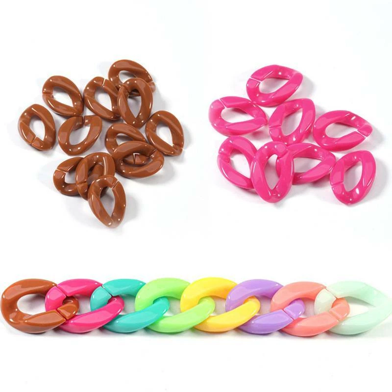 Lote al por mayor 50 conectores de cadena ovalados de plástico acrílico 23x16 mm Foto 3 de 3