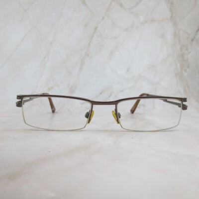 Taka Eyeglasses Frame 2645 Unisex Brown Metal Half Rim Rectangular 51-18-140