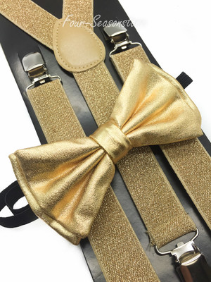 shiny gold bow tie