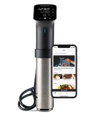 Anova Culinary Sous Vide Precision Cooker Pro 1200 Watts, Black and Silver   New