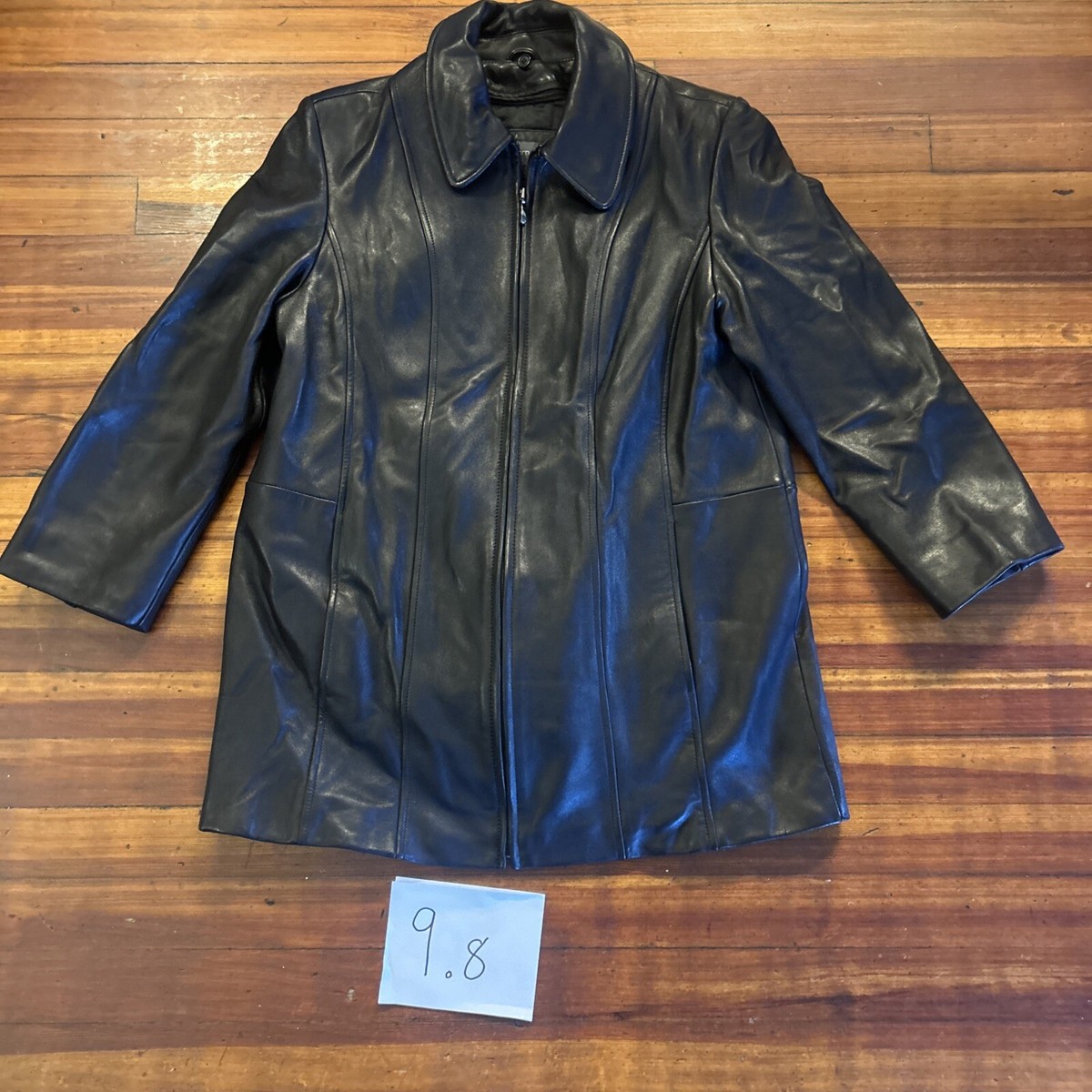 Liz Claiborne Full Zip Leather Jacket Women's Black - Small￼ | eBay