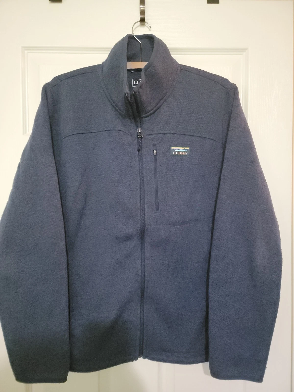 LL Bean Slightly Fitted Blue Full Zip Fleece Gorpcore Jacket Men's MEDIUM