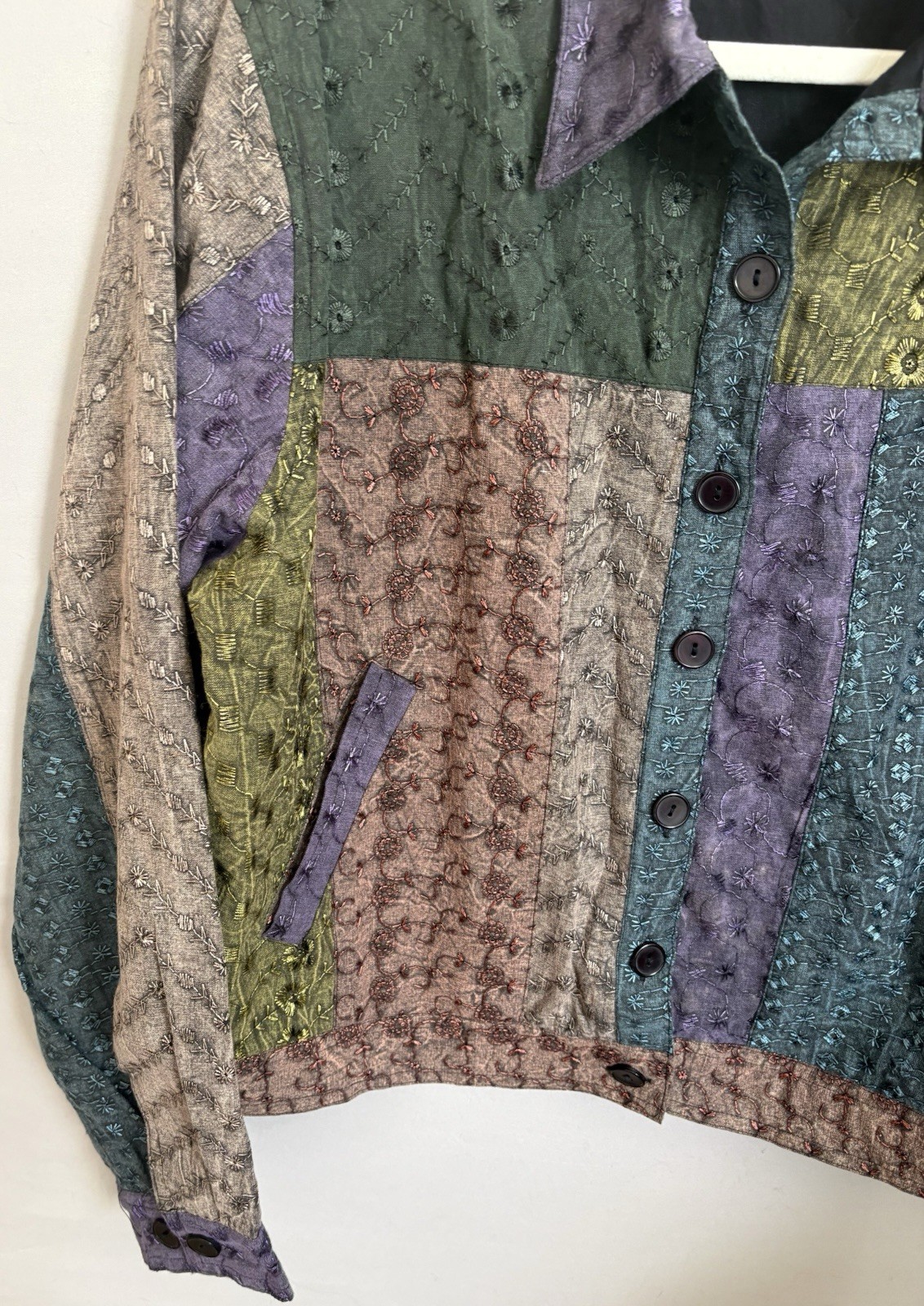 Sacred Threads Patchwork Boho Quilted Cotton Jack… - image 3