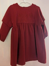 Chloe rich burgundy girls long sleeve dress size 6 