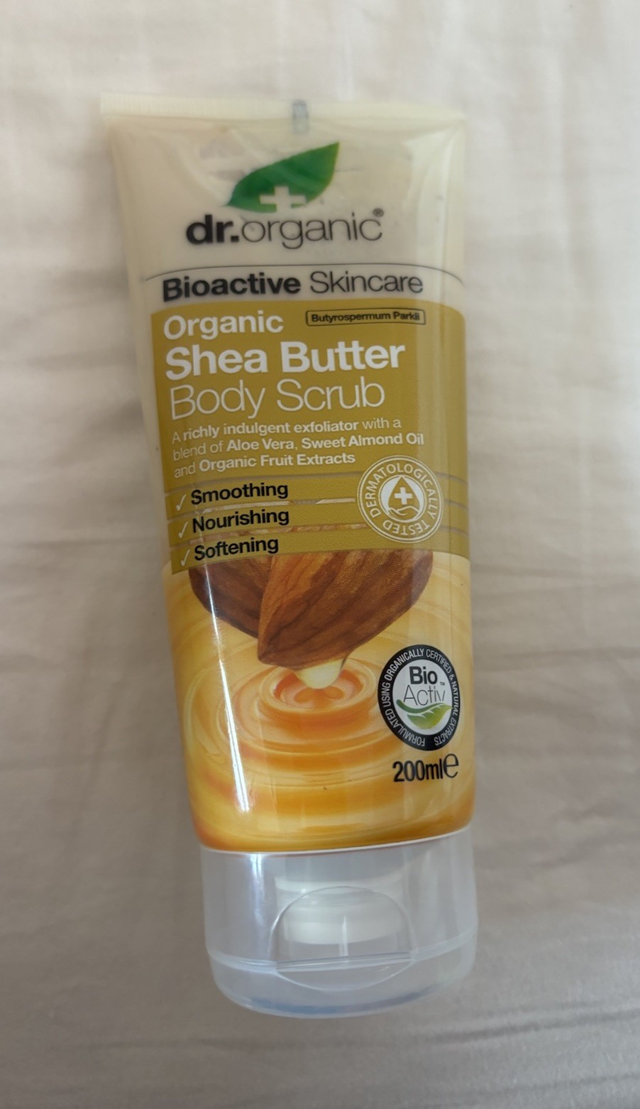 Dr. Organic Shea Butter Body Scrub Bioactive Skincare  200ml NEW