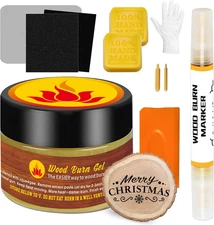 Wood Burn Paste Pen Kit, 4OZ Wooden Burning Gel, Double Sided Wood Burn Marker K