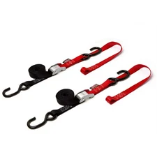 Powertye Tie-Down Cam S-Hook Soft-Tye 1"x6' - Black/Red Pair 23621