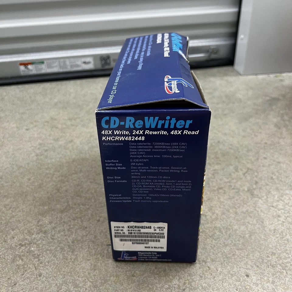 K Hypermedia CD-ReWriter 48X Write 24X Rewrite 48X Read KHCRW482448 - Image 4 of 4