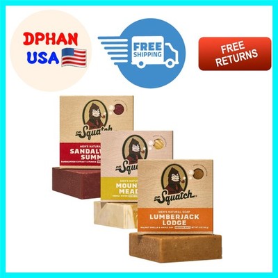 Organic Cold Process Bar Soap Trio - Sandalwood, Lumberjack & Mountain 5 oz Each
