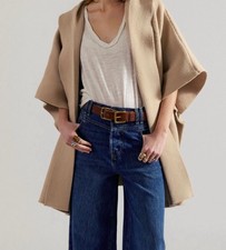 New Free People Hooded Duster Cardigan Sweater One Size Sand