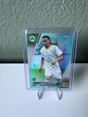 2021-22 Topps Chrome Bundesliga Aqua Refractors RC Jamie Leweling 6/275