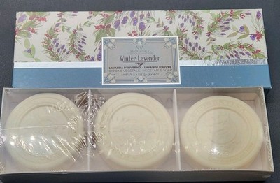 La Florentina Lavender Sculpted Soap Set Made in Italy 3x115g 4oz New NIB Sealed