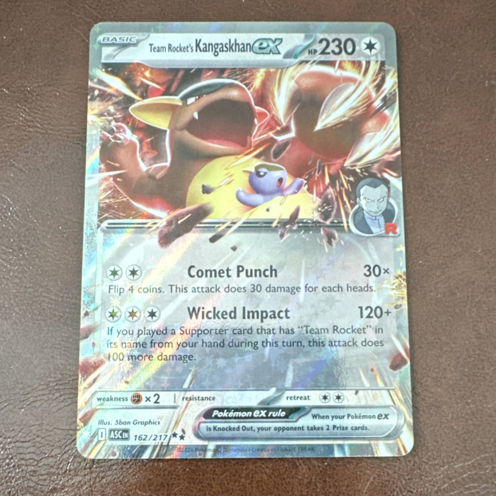 Pokémon Team Rocket's Kangaskhan EX 162/217 ASC Basic EX Holo 230HP
