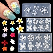 Silicone Nail Art Molds, 3PCS 3D Flowers Nail Charm Molds G-375-01+02+G-414-04