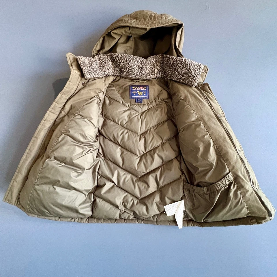 Chaqueta de Plumón Woolrich John Rich & Bros "Arctic" Parka Caqui - Talla 6 - Abrigo con Capucha Foto 4 de 4