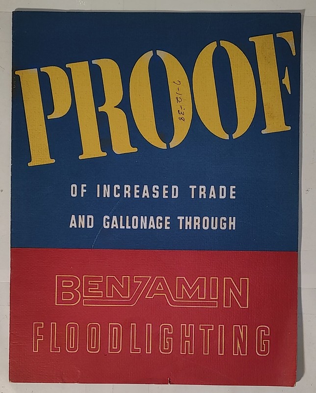 1938 Benjamin Electric Gas Station Floodlight Advertising Testimonial Booklet