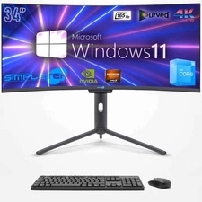 PC All IN One Core i3 12th 34 " WIN11 32GB 960GB GTX1660 Bent 4K Gaming Graphics
