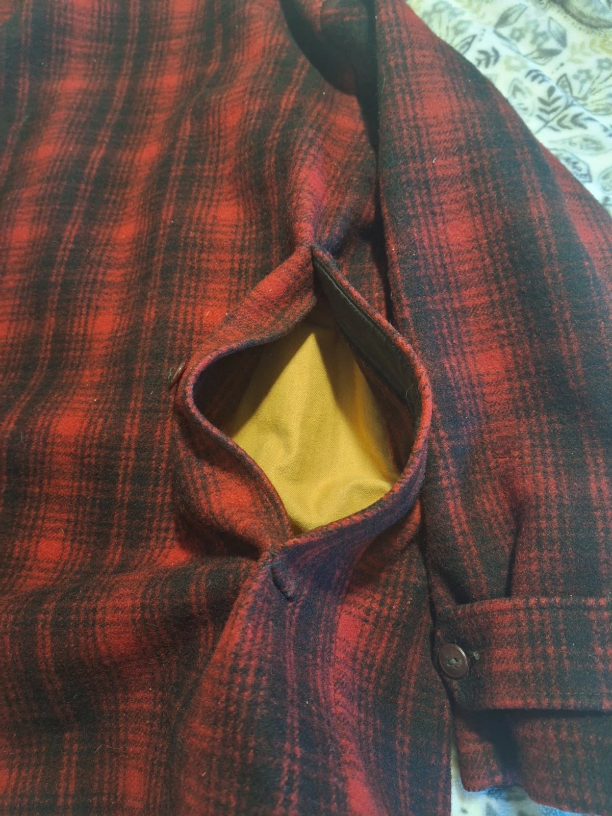 Vintage Woolrich Mackinaw Hunting Jacket Mens 46 Red Buffalo Plaid Wool 503 image 10