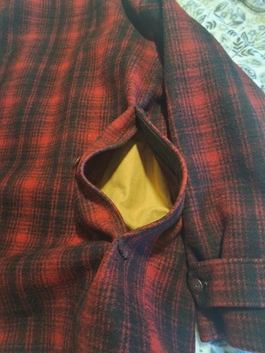 Vintage Woolrich Mackinaw Hunting Jacket Mens 46 Red Buffalo Plaid Wool 503 image 10