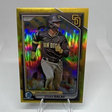 Topps 2024 Bowman Chrome Ethan Salas #BCP-201 Yellow Refractor Padres /75