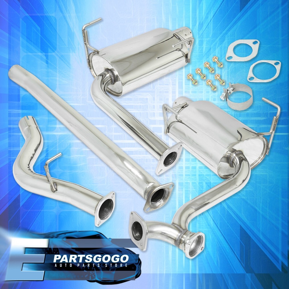 スクビードゥー For 08-14 Subaru Impreza WRX 4DR S/S Dual Catback Exhaust 4