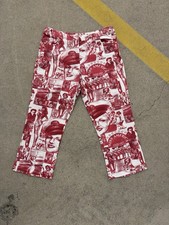 BLISS 80s 90s Capri Style Pants Miss America Red AOP Beauty Pageant Pop Art