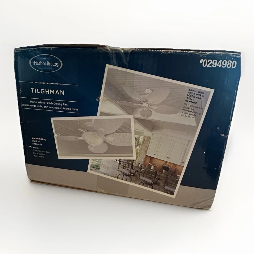 Harbor Breeze, 52" Indoor/Outdoor Ceiling Fan w White Wicker Blades | "Tilghman" - Image 4 of 4