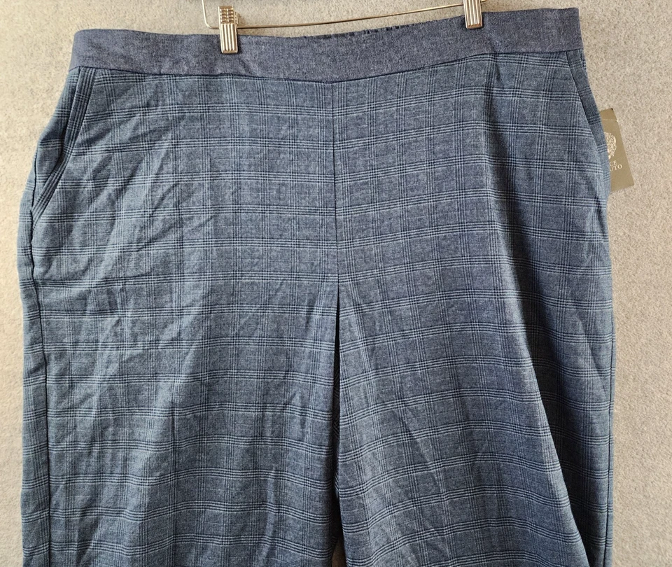 Pantalones Vince Camuto Talla Grande Denim-Look Pierna Ancha Para Mujer 3X Clásicos Azul Marino Pull on Foto 4 de 4