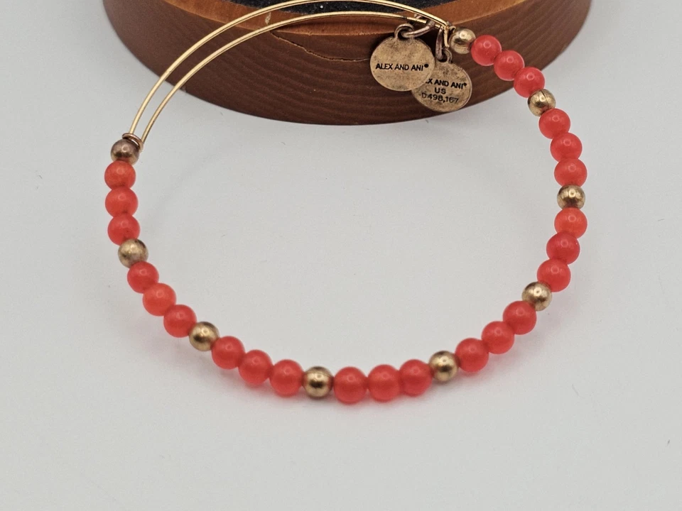 Brazalete Brazalete Alex & Ani "Rosey" Color Clásico Cuentas Dorado ✨️⭐️⭐️ Foto 4 de 4