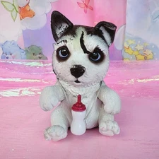 Little Live Pets OMG Husky Puppy Interactive Toy with Bottle Working! Fair, read
