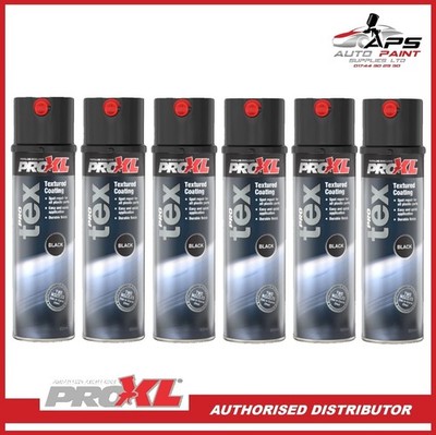 6 X PRO XL PROTEX TEXTURBESCHICHTUNG SCHWARZ AEROSOL 500ML -PROXL STOßSTANGE KUNSTSTOFFVERKLEIDUNG