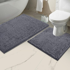 Bathroom Rugs Sets 2 Piece, Bathroom Rug Set, Soft Absorbent Chenille Bath Mat 