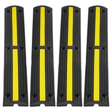 4PCS Speed Bump Driveway Cable Protector Ramp Floor Cable Guard 1-Channel