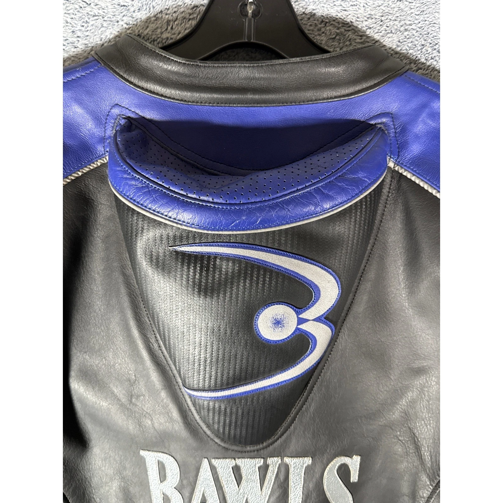 Corsa Bawls Guarana Leather Motorcycle Racing Jacket Mens 52 Black Blue Motul - product detail image 12