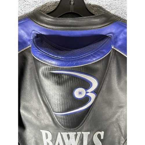 Corsa Bawls Guarana Leather Motorcycle Racing Jacket Mens 52 Black Blue Motul image 12