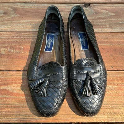 Bragano Cole Haan Woven Leather Loafers 11.5 Made in Italy Tassel