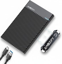 AMOZIFY® Magnetic External SSD Enclosure, Stick-On Laptop 2.5 SATA Black