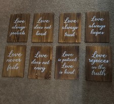 Set of 8 Wedding Aisle Signs, 11.8 x 7.9 inch, Wooden Wedding Signs Love is NOB