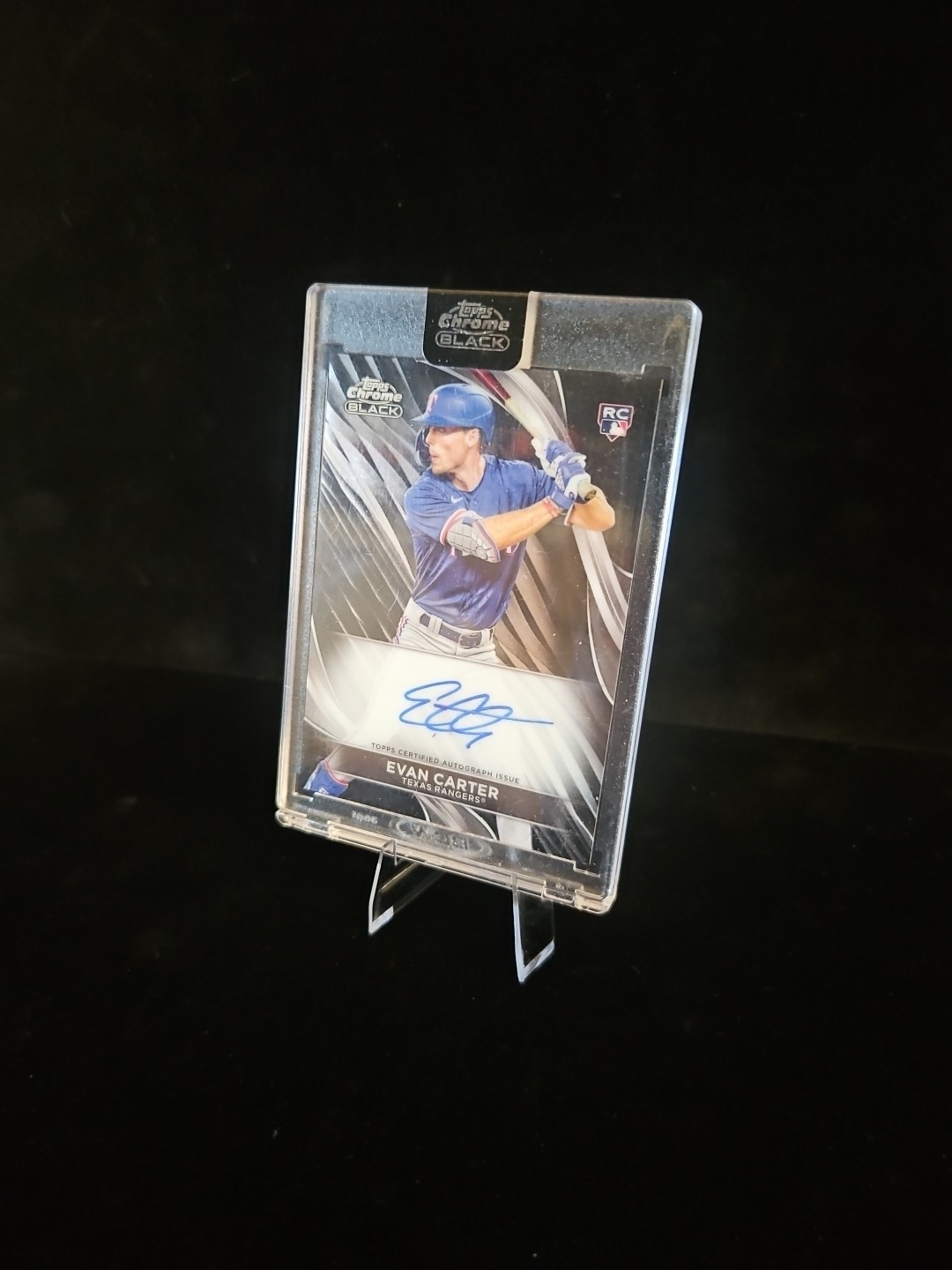 2024 Topps Chrome Black - Autographs Evan Carter #CBA-EC (AU, RC)