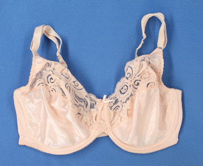 Bali 3402 Satin Underwire Unlined Pink Minimizer Bra Size 38D #H9316