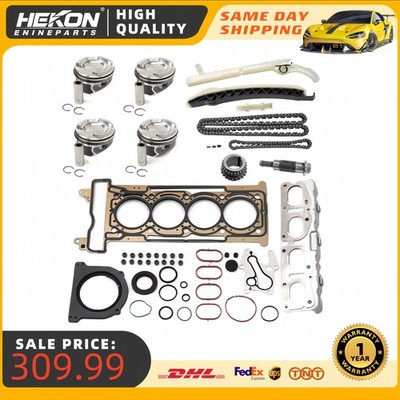For 12-18 Benz GLA200 A200 1.6T Head Gasket Kit/Piston & Rings/Timing Chain M274