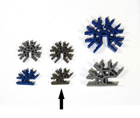 196 NEW MICRO K'NEX Bronze Slotted Connectors 3D 7 & 4-way (Blue/Gray Size) KNEX