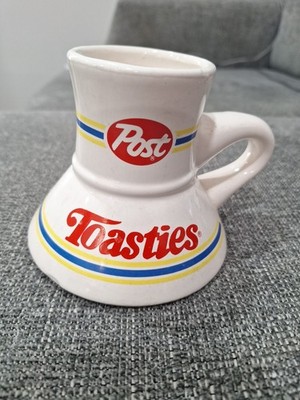 VINTAGE POST TOASTIES CEREAL COFFE MUG CERAMIC TRAVEL MUG 80s MADE IN TAIWAN
