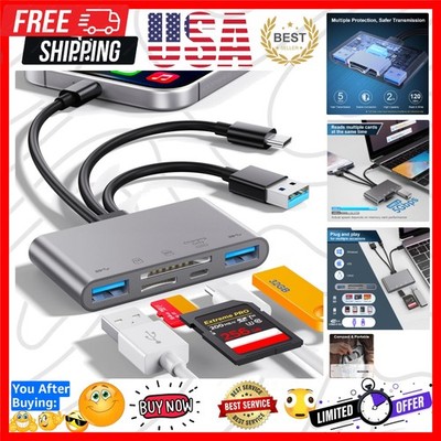 5-in-1 SD Card Reader,High-Speed USB 3.0 Adapter for Phone/Pad USB C/A Device...
