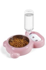 Dog Bowls, Cat Food and Water Bowl Set with Water Dispenser and Stainless Steel