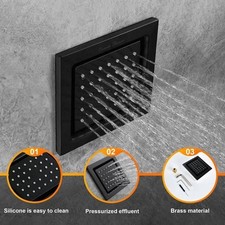 4" Square Body Spray Jets Shower 34-nozzle