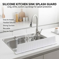 Kitchen Sink Silicone Splash Guard with Strong Suction Cups for Modern Design