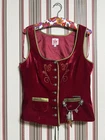 SPIETH & WENSKY Dirndl Velour Trachten Oktoberfest Wear Tyrol Gilet Vest Sz 38