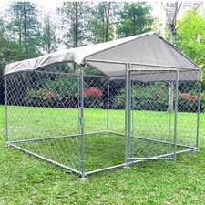 6.56 ft Outdoor Dog Kennel, Chicken  Dog Run Outdoor Fence w/ Waterproof Cover